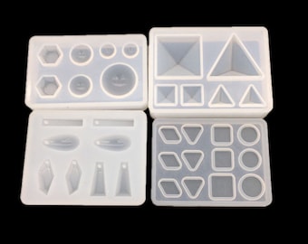 Moldes de silicona para colgantes, molde de silicona con orificio para colgar, colgante artesanal, collar, pendientes, molde de silicona de goma, molde artesanal de Silcon