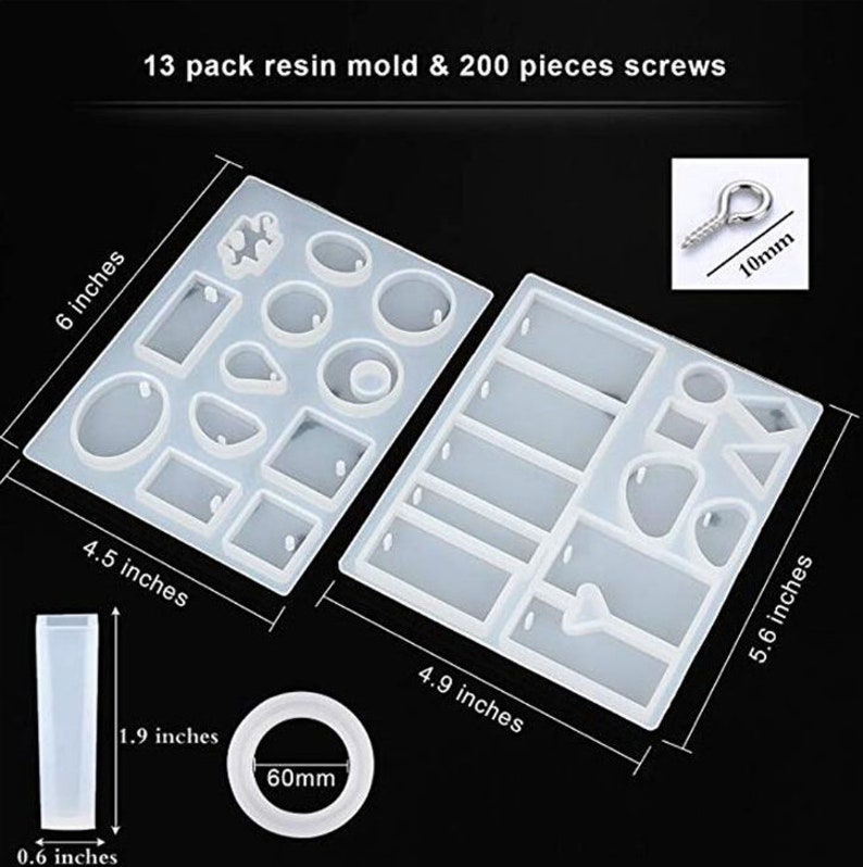 Resin Mold Kits DIY Bracelet Pendant Jewelry Casting Molds Etsy