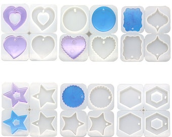 Stampo in silicone - Stampo in resina in silicone con foro per appendere - Stampo in silicone in resina pendente - Stampo artigianale in resina epossidica - Cabochon in resina
