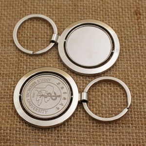 Key Chain Metal Dual Side Rotating Center Sublimation Oval