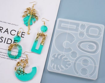 Jewelry pendant silicone mold resin pendant mold with hole Cabochon silicone earring pendant molds craft mould for Jewelry pendant making