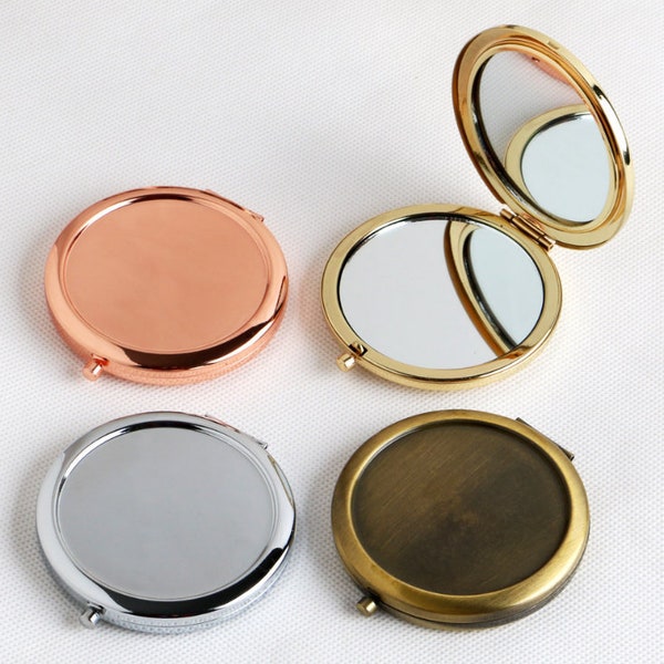 70mm Compact Mirro Blank, Blank Compact, Round Blank Compact Tray - Dia. 57.1mm - Compact Mirror Supply - personalized Compact Mirror