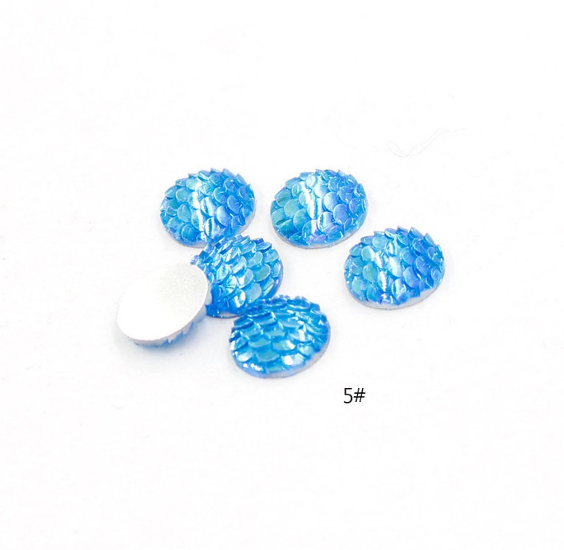 6/8/10/12/14/16/18/20mm Round Fish Scales Smooth AB Plated Diamonds ...