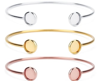Armreifen aus Edelstahl – DIY 8 mm Manschettenarmbandrohling – Lünettenrohlinge – Flache Armbandrohlinge – Manschettenarmband