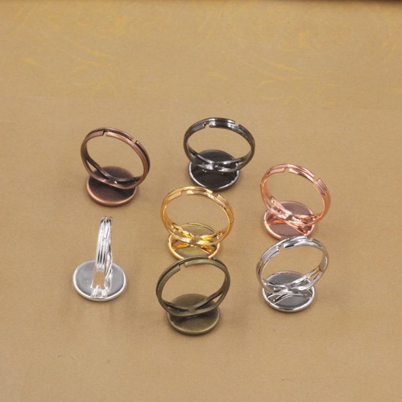 50pcs Adjustable Blank Ring Base Fit Dia 10 12 14 16 18 20 Mm Etsy