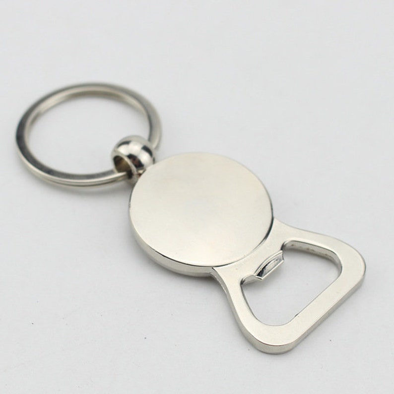 25mm New Bottle Opener Keychains Zinc Alloy Round Keyrings for | Etsy