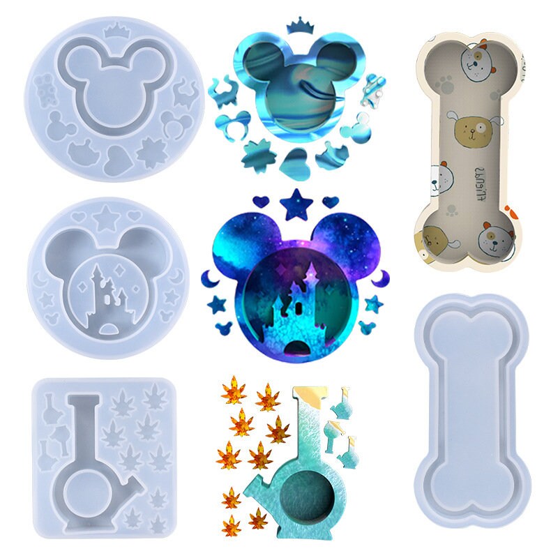 Resin Molds Mickey Mouse Castle Quicksand Silicone Mold, Mickey Mouse…