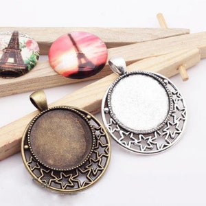10pcs 25mm Cabochon Settings - Pendant Trays - Round Bezel Tray Blanks - 1 Inch 25mm Circle blank Pendant Trays - Round Cabochon Settings
