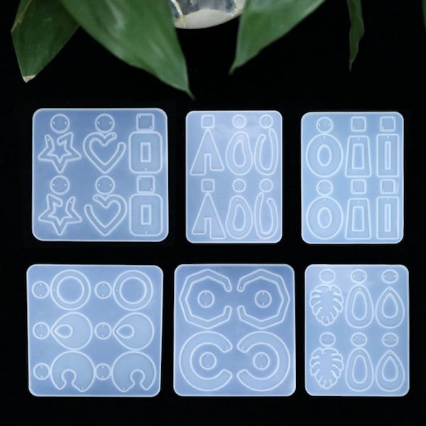 Jewelry pendant silicone mold resin pendant mold with hole Cabochon silicone earring pendant molds craft mould for Jewelry pendant making