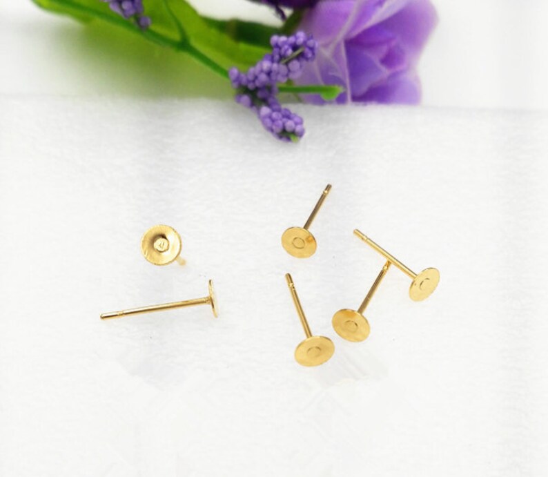Stainless Steel Earring Stud Earring Post 50PCS Flat Glue Etsy