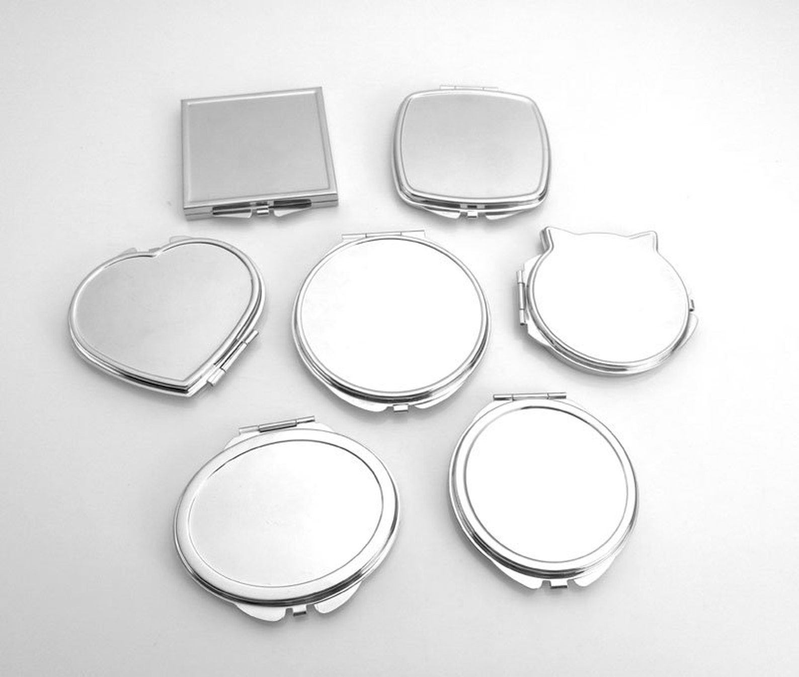 Pocket Mirror Blank Compact Mirrors Supply Silver Mirror Etsy