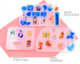 Molde de resina de silicone-molde de silicone de resina pendente-molde de artesanato de resina epóxi-brinco molde de silicone cabochões de resina-molde de argila-molde de cabochão