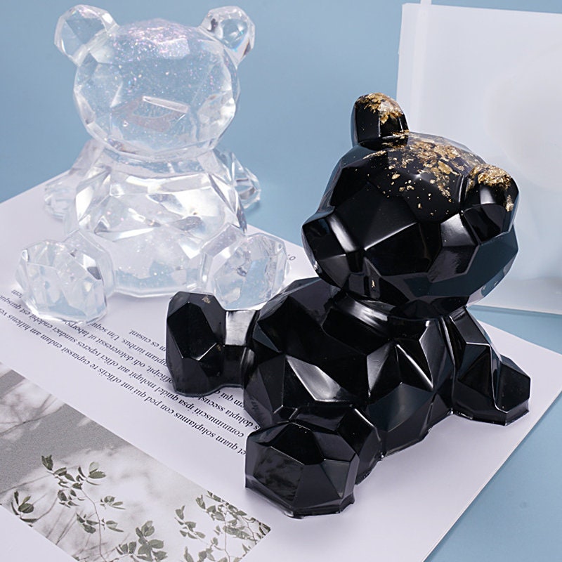 Wholesale Y998 New Design Teddy Bear Epoxy Resin Silicone Candle Mold with  Base Holder Mold From m.