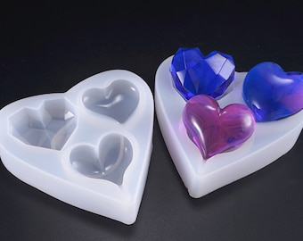 Stampo in silicone cuore - Stampo cabochon in resina - stampo artigianale, stampo cabochon, stampo per gioielli, stampo alimentare, stampo in resina, stampo di argilla, stampo flessibile