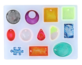 Pendant Silicone molds Hanging Hole Silicon Mould DIY Craft Pendant Necklace Earrings - Rubber Silicon Mold - Silcon Craft Mold