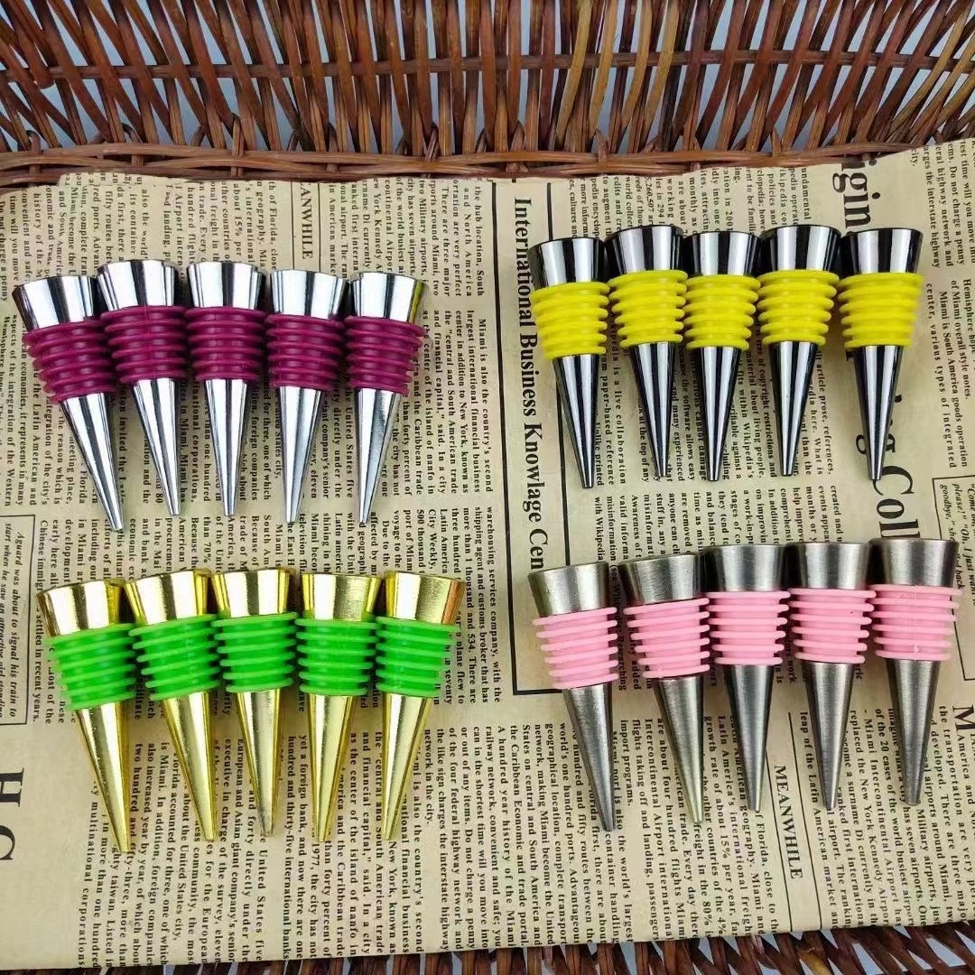 10 Pieces Blank Bottle Stopper With Threaded Post Metal Wine Stopper Inserts Set Hardware for