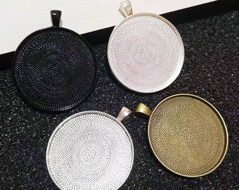 40 mm Cabochon Fassung-Blank Anhänger Tabletts-Cabochon Lünette Tablett-Blank Anhänger Lünette-40 mm runde Cabochon Tabletts-Blank Lünette Cabochon