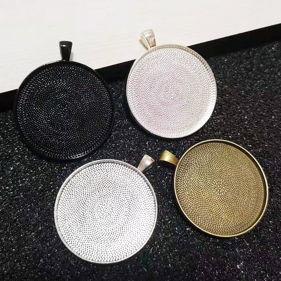 40mm Cabochon Setting-Blank Pendant Trays-Cabochon Bezel Tray-Blank Pendant Bezel-40mm Round Cabochon Trays-Blank Bezel Cabochon