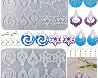 Earring Pendant Silicone Mold For Epoxy Resin DIY Earring Keychain Necklace Charms Resin Silicone Mold Jewelry Making