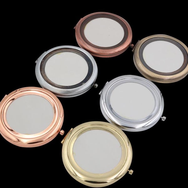 70mm Compact Mirro Blank, Blank Compact, Round Blank Compact Tray - Dia. 57.1mm - Compact Mirror Supply - personalized Compact Mirror