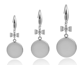10pcs Stainless Steel Earring Settings Cabochon Base Blank Fit 12/14/16/18/20/25mm Cabochon Cameo DIY Ear Jewelry Making