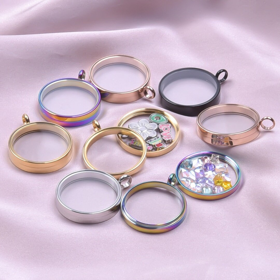 thumbnail image 2 of Wholesale Lot Of 12 Floating / Living Lockets – Silver Heart Charm Pendant Necklaces 2 of 6