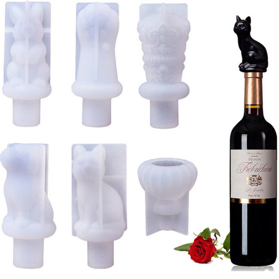 Red Wine Bottle Stopper Crystal Epoxy Resin Mold Crown Cat Etsy