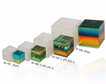 1 peça molde de cubo transparente quadrado cabochão-molde de silicone para fazer jóias-molde artesanal de resina epóxi-cabochões de resina de molde de silicone