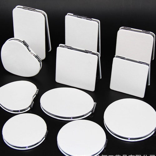 Rond/Cœur/Rectangle/Ovale/Carré Compact Mirro Blank, PU Blank Compact Tray - Compact Mirror Supply - Miroir Compact personnalisé