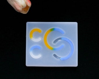 Jewelry earrings silicone mold resin pendant mold with hole Cabochon silicone earring pendant molds craft mould for Jewelry pendant making