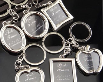 Photos Key Chain - Key Chain Blank - Round/Oval/Square/Heart Bezel Settings - DIY Photos Charms - Diy key rings keychain