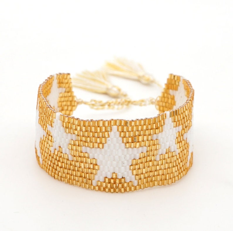 Beaded Bracelet Star Bead Bracelet Adjustable Beaded Bracelet Etsy