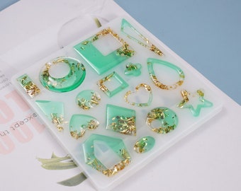Jewelry pendant silicone mold resin pendant mold with hole Cabochon silicone earring pendant molds craft mould for Jewelry pendant making