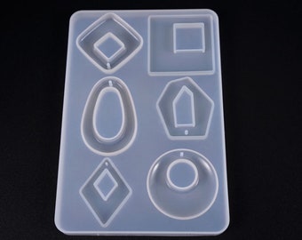 Moldes de silicona para colgantes, molde de silicona con agujero colgante, colgante artesanal, collar, pendientes, molde de silicona para pendientes, molde artesanal de Silcon