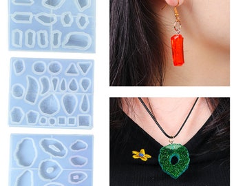 Silicone Pendant Mold For Resin Acrylic Jewelry Tools Earring Necklace Pendant Resin Mold Casting Mold Jewelry Making Stone