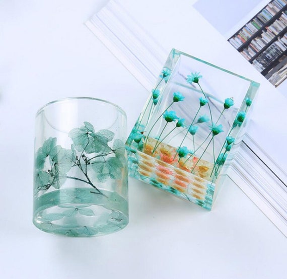 Pen holder Silicon Mold Decoration silicone mold Resin Resin mold  Circle and Square Pen Holder Molder