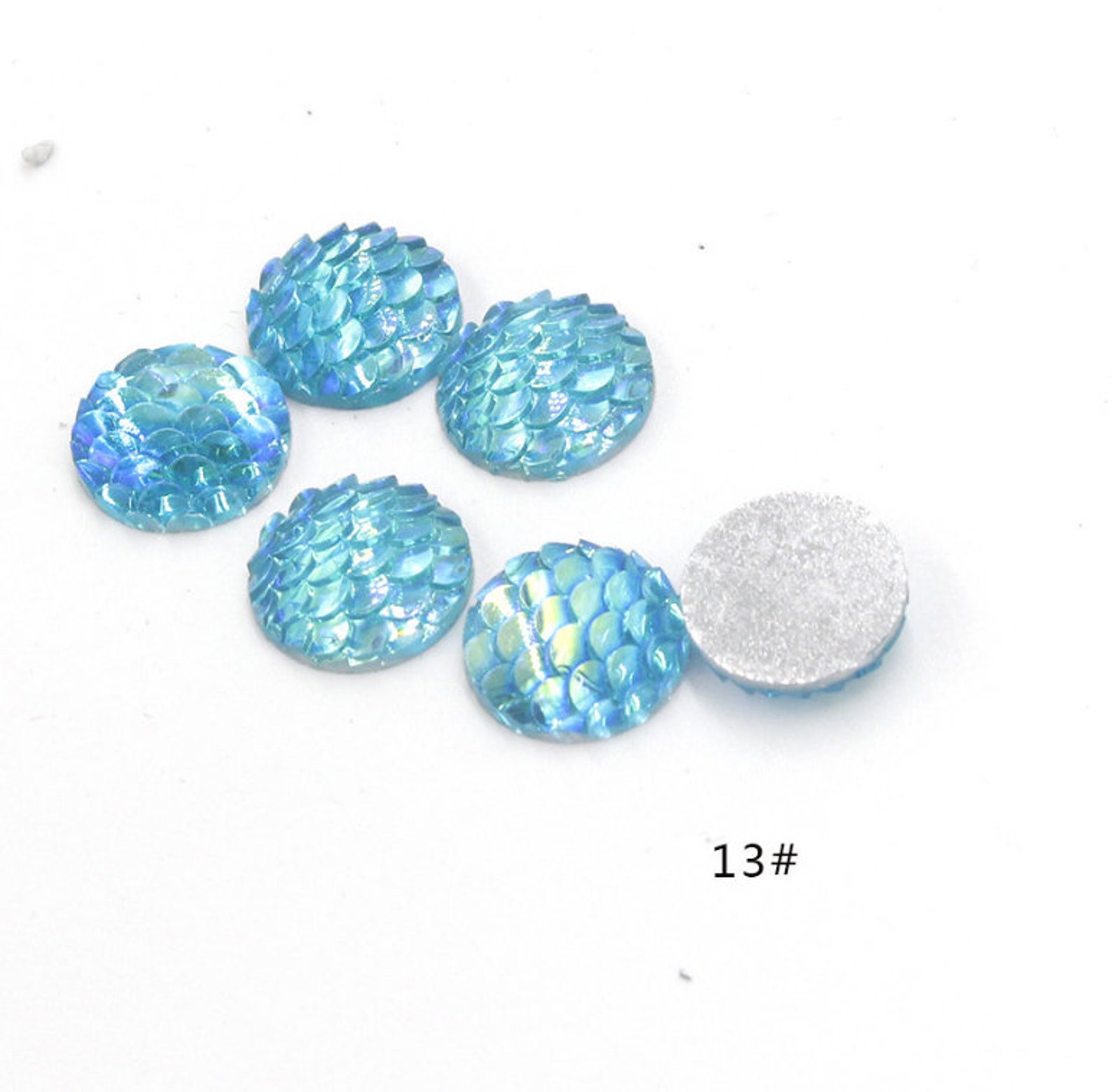 6/8/10/12/14/16/18/20mm Round Fish Scales Smooth AB Plated Diamonds ...