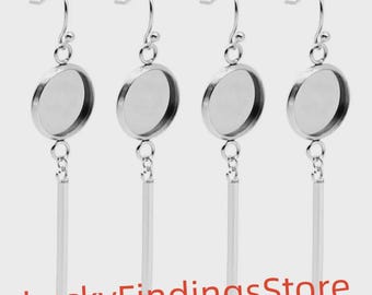 20pcs Wire Earring Blanks - Dangle Earring Bases Blanks- Surgical Steel Earring Base, Earring blank Stainless Steel - Earring Settings
