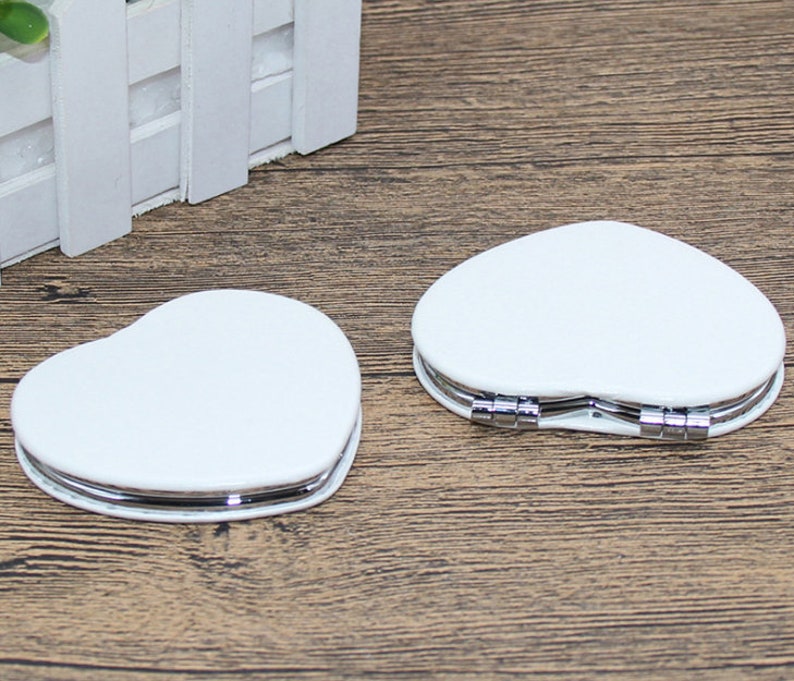 Round/Heart/Rectangle/Oval/Square Compact Mirro Blank, PU Blank Compact Tray Compact Mirror Supply personalized Compact Mirror image 4