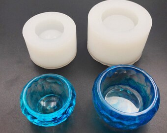 Molde de silicona para tazas, fabricación de bricolaje, colgante de joyería, molde geométrico, molde de silicona con orificio para colgar, molde de resina epoxi