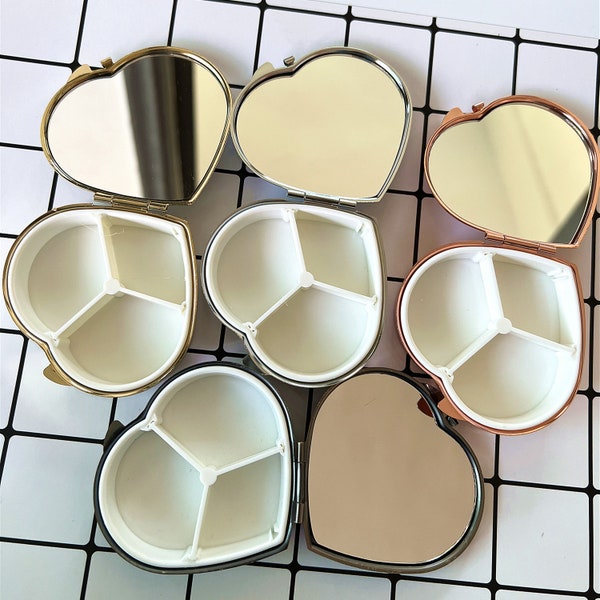 Heart Shaped 3 Days Blank Compartment Pill Box Container-Weekly Blank Pill Box-Pill Box Frame-Shaped 3 Compartment Pill Box-Pill Organizer