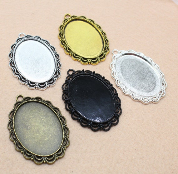 10pcs 30x40mm Cabochon Setting pendant Blank pendant Trays cabochon Tray cabochon Bezel blank Oval Cabochon Trays blank Bezel Cabochon Etsy Ireland