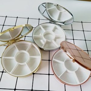 7Days Blank Compartment Pill Box, Round pill BOX,Container-blank pill case-pill box frame-pill container, Weekly pill box