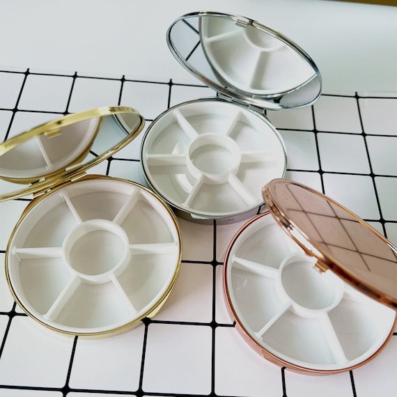 7days Blank Compartment Pill Box Round Pill Etsy