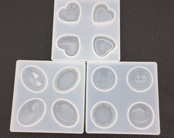 Stampo in silicone rotondo/ovale/cuore - Stampo cabochon in resina - stampo artigianale, stampo cabochon, stampo per gioielli, stampo alimentare, stampo in resina, stampo di argilla, stampo flessibile