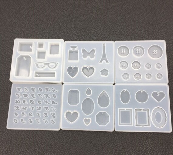 Silicone Mould Diamond Pendant Iron Tower Button Notes Art Symbol Shape Epoxy resin pendant Jewelry Mould craft diy making supplies