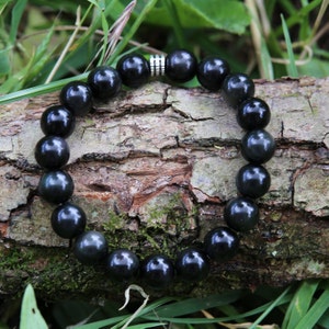 Natural stone bracelet, obsidian celestial eye image 4