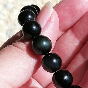 Natural stone bracelet, obsidian celestial eye image 10