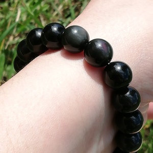 Natural stone bracelet, obsidian celestial eye image 9