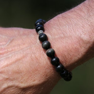 Natural stone bracelet, obsidian celestial eye image 8